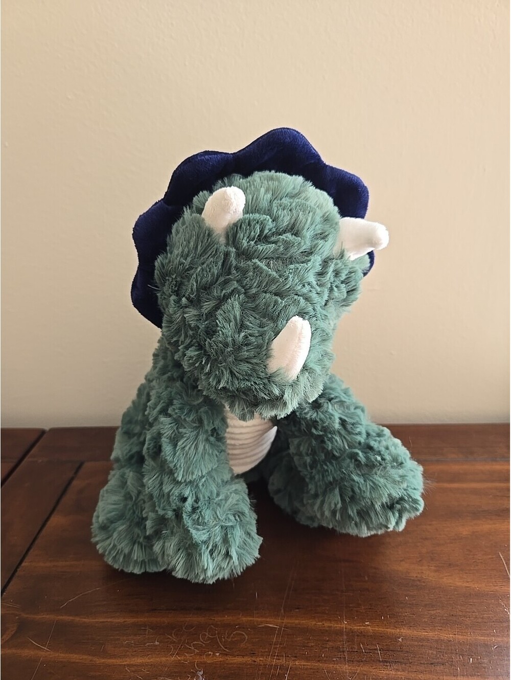 Carters Just One You Dinosaur Triceratops Plush Dark Green Blue Lovey 68474 9”